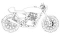 Motorcycle outline vector illustration