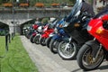 Motorcycle parking Royalty Free Stock Photo