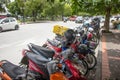 Motorcycle Parking side city road