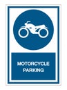 Motorcycle parking Symbol Sign Isolate On White Background,Vector Illustration EPS.10