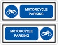Motorcycle Parking Symbol Sign, Vector Illustration, Isolate On White Background Label .EPS10
