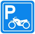 Motorcycle Parking Symbol Sign, Vector Illustration, Isolate On White Background Label. EPS10 Royalty Free Stock Photo