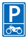 Motorcycle Parking Symbol Sign, Vector Illustration, Isolate On White Background Label. EPS10 Royalty Free Stock Photo