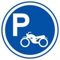 Motorcycle Parking Symbol Sign, Vector Illustration, Isolate On White Background Label. EPS10 Royalty Free Stock Photo