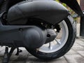 Automatic motorcycle rear tire Royalty Free Stock Photo