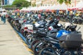 Motorcycle parts close-up. Annual International Biker Festival