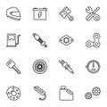 Motorcycle Parts Vector Icons.