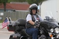 Motorcycle Poker Run Man with flags