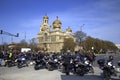 Motorcycle police guard public event