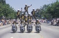 Motorcycle Police in Pyramid in July 4th Parade, Pacific Palisades, California