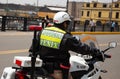 Motorcycle Policeman on a bike Royalty Free Stock Photo