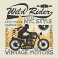 Motorcycle poster with text Wild Rider