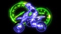 Motorcycle race cornering laser animation