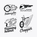 Motorcycle race logo set Royalty Free Stock Photo