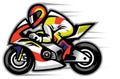 Motorcycle race mascot Royalty Free Stock Photo