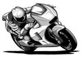 Draw motorcycles racers biker vector illustration design