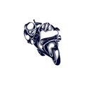 Motorcycle racer sport Logo Design Vector. Silhouette of Motorcycle racer. Template illustration Royalty Free Stock Photo