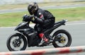 Motorcycle Racing with Yamaha Sniper 150 Royalty Free Stock Photo