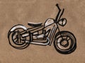 Motorcycle racing silhouette, motorbike hand draw illustration