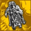 Motorcycle racing vector hand drawing