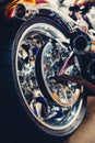 Motorcycle rear wheel with belt drive Royalty Free Stock Photo