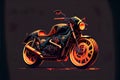 a motorcycle with a red and yellow light on it\'s side wheel and tire rims