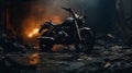 Atmospheric And Moody Ruins: Industrial Motorcycle Photography In 8k Resolution