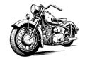 Motorcycle retro hand drawn sketch Vector illustration Vintage transport Royalty Free Stock Photo