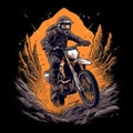 Dirt Biking Print T Shirt With Expressive Character Design Royalty Free Stock Photo