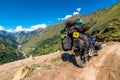 Motorcycle Rider in Darma Valley / Dugtu Valley in Uttrakhand Royalty Free Stock Photo