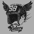 Motorcycle rider helmet, t shirt print design.