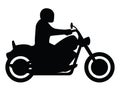 Motorcycle Rider Side View Silhouette Isolated Vector Illustration Royalty Free Stock Photo