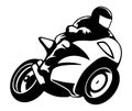 Motorcycle Rider on a Super Bike Isolated Vector Illustration Royalty Free Stock Photo