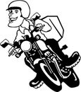 Motorcycle Rider Vector Cartoon Illustration Royalty Free Stock Photo