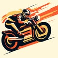 Motorcycle rider vector illustration. Motorcycle race, motocross. AI generated Royalty Free Stock Photo