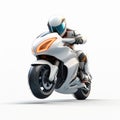 Futuristic White Motorcycle With Energy-charged Design Royalty Free Stock Photo