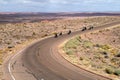 Motorcycle riding in desert Royalty Free Stock Photo