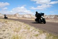 Motorcycle riding in desert Royalty Free Stock Photo