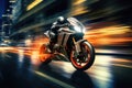 Motorcycle on the road with motion blur background. Concept of speed, EBR racing motorcycle with abstract long exposure dynamic