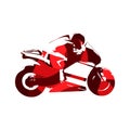 Motorcycle road racing, abstract red motorbike