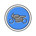 motorcycle road sign color icon vector illustration