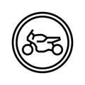 motorcycle road sign line icon vector illustration