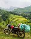 Motorcycle Road Trip in Laos Royalty Free Stock Photo