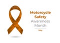 Motorcycle Safety Awareness Month low poly ribbon