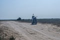 Motorcycle on sandy road