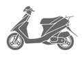 Motorcycle Scooter Black Silhouette Motorbike Icon Vector Illustration