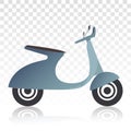 Motorcycle scooter flat icons for classic motor community on a transparent background