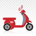 Motorcycle scooter flat icons for classic motor community on a transparent background