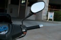 Motorcycle scooter. scooter with headlight, handlebar and mirrors selective focus. Royalty Free Stock Photo