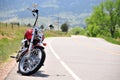 Motorcycle on secluded road Royalty Free Stock Photo